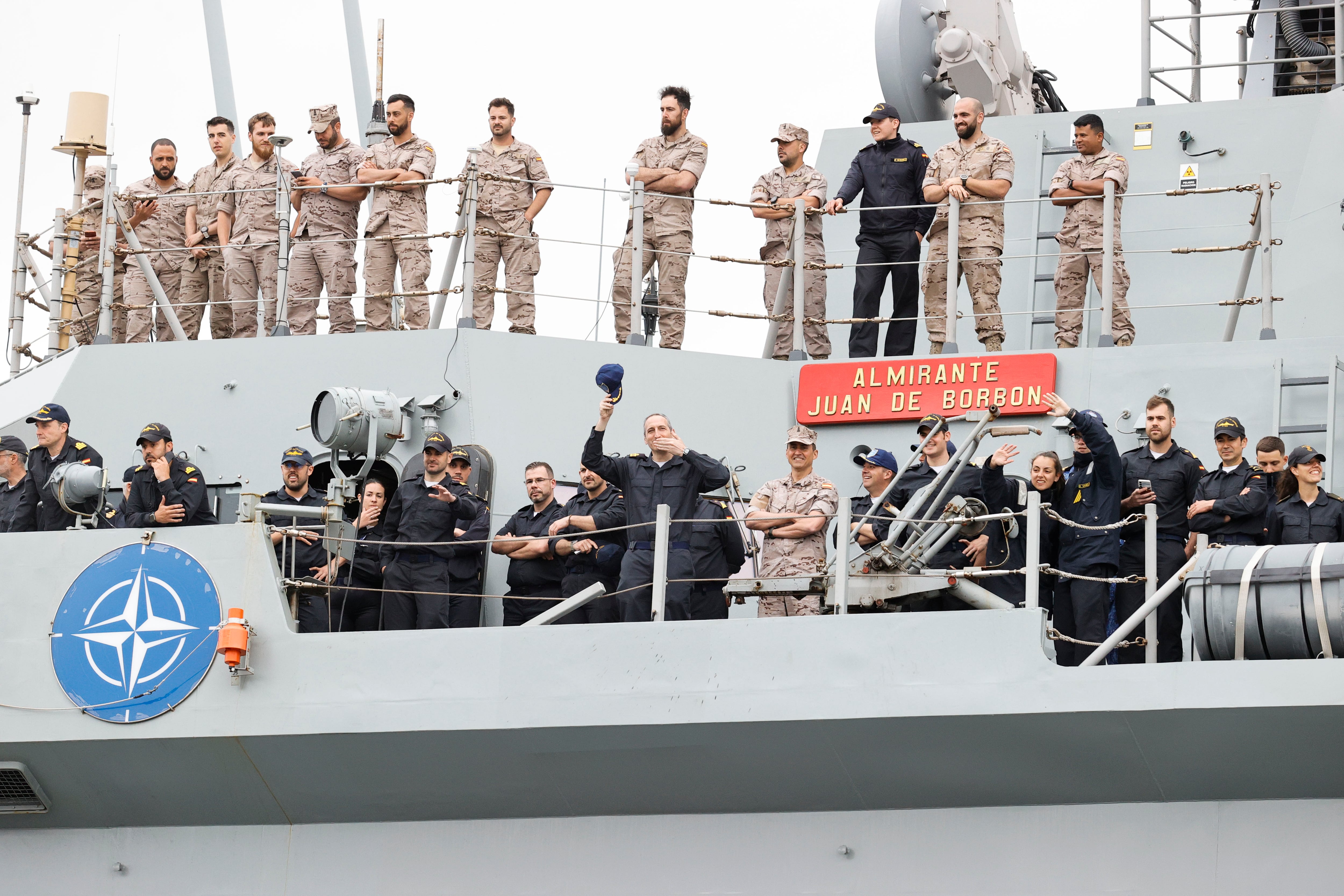 Foto de archivo de la fragata &#039;Almirante Juan de Borbón  tras participar en la operación Brilliant Shield de la OTAN. EFE/ Kiko Delgado