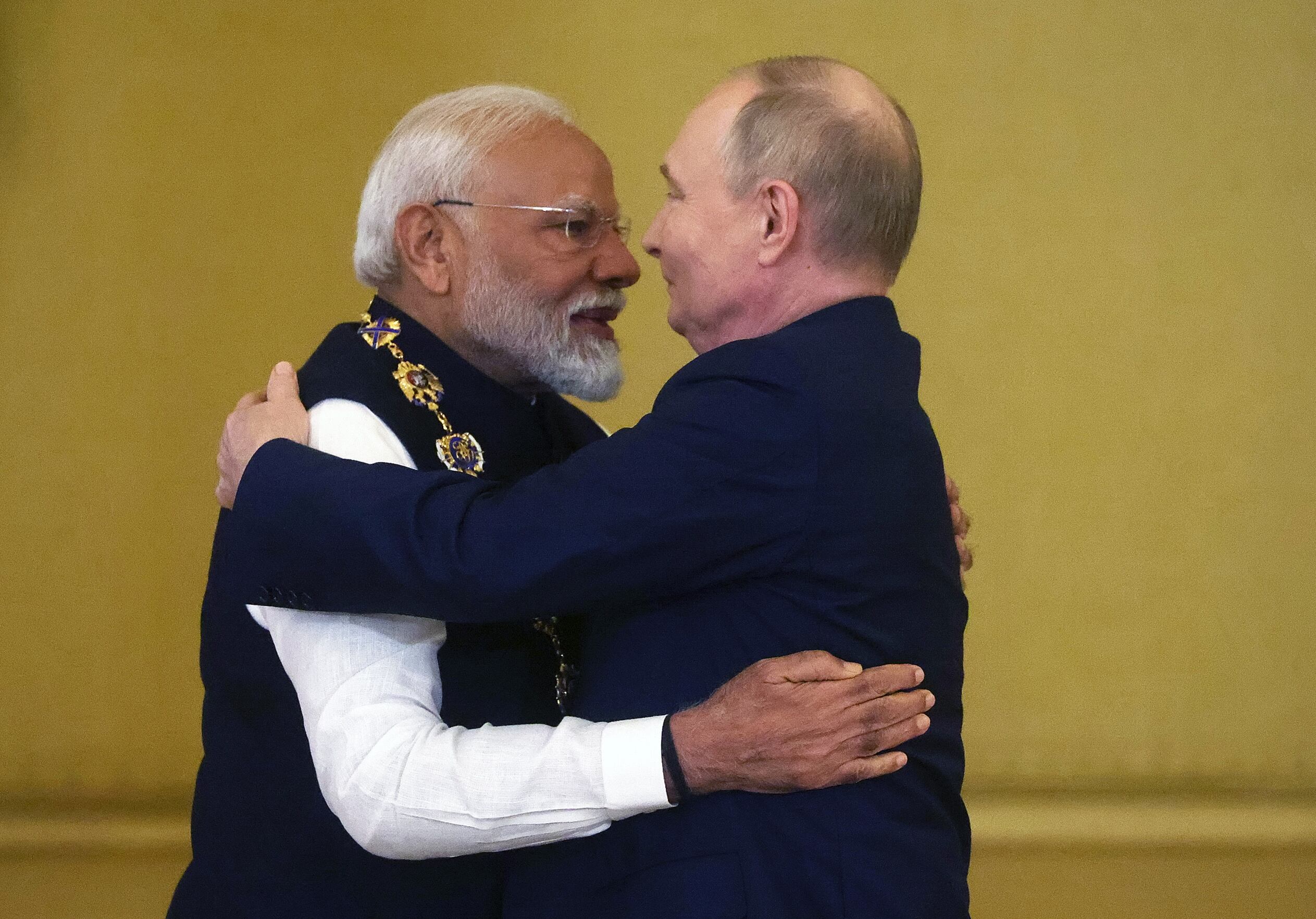 El presidente Ruso, Vladímir Putin, y el primer ministro de la India, Narendra Modi.