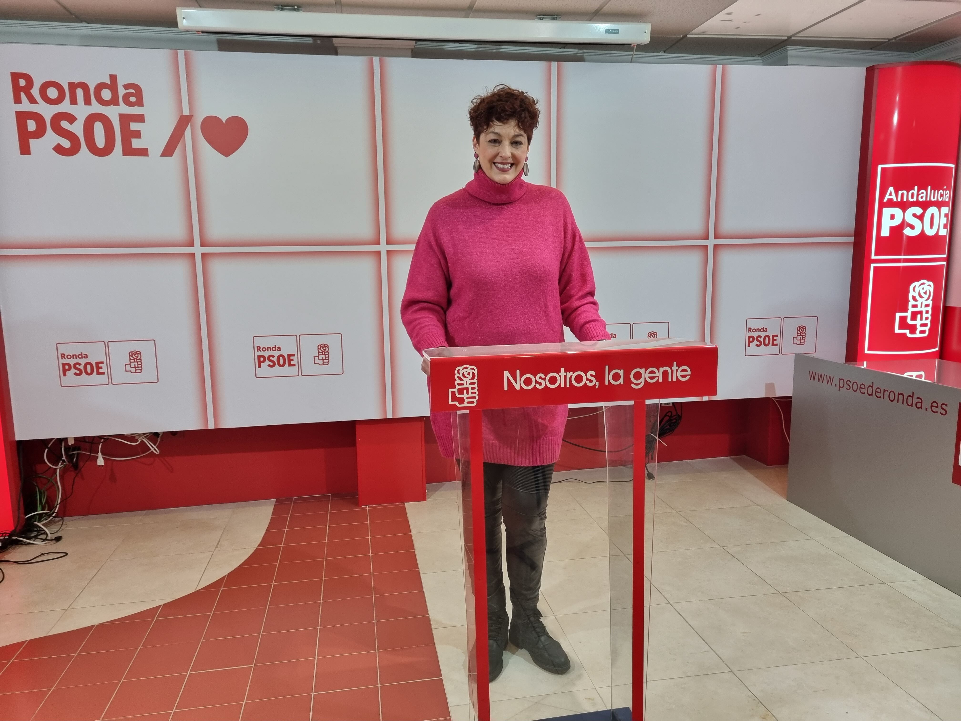 Pepi Cabrera durante su intervención en la casa del pueblo