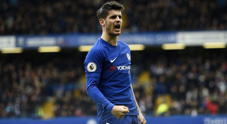 Morata celebra su gol en Stamford Bridge después de más de tres sin ver portería