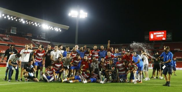 El Granada CF celebra en Los Cármenes su pase por primera vez en su historia a la UEFA Europa League