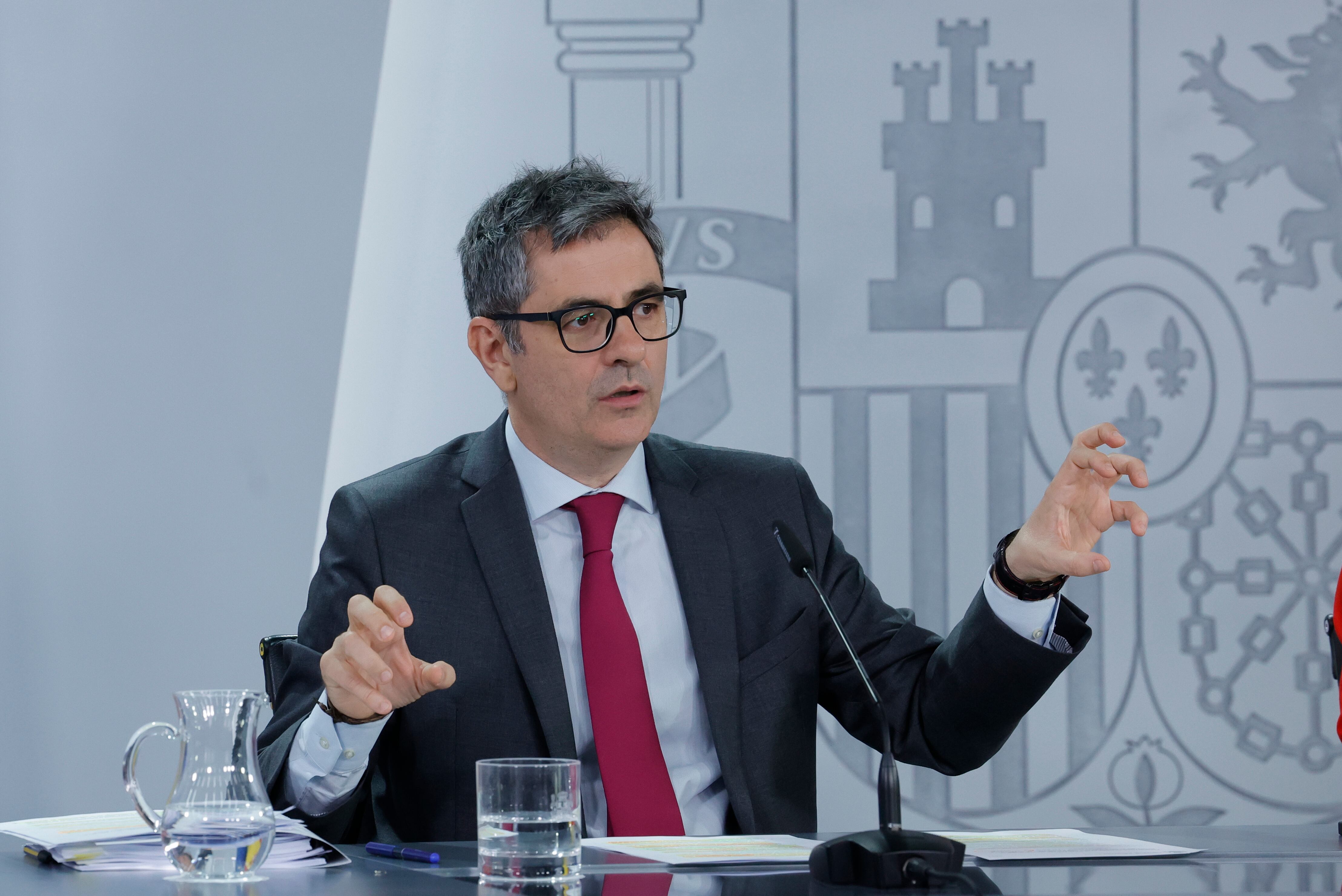 El ministro de la Presidencia, Justicia y Relaciones con las Cortes, Félix Bolaños.