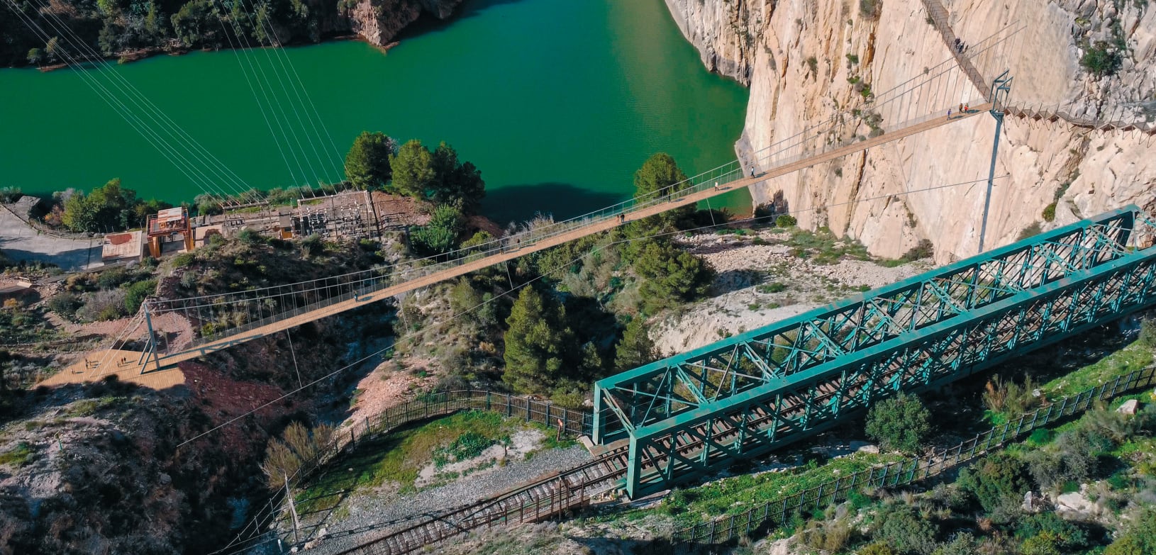 Recreación de como quedará el segundo puente colgante en el Caminito del Rey