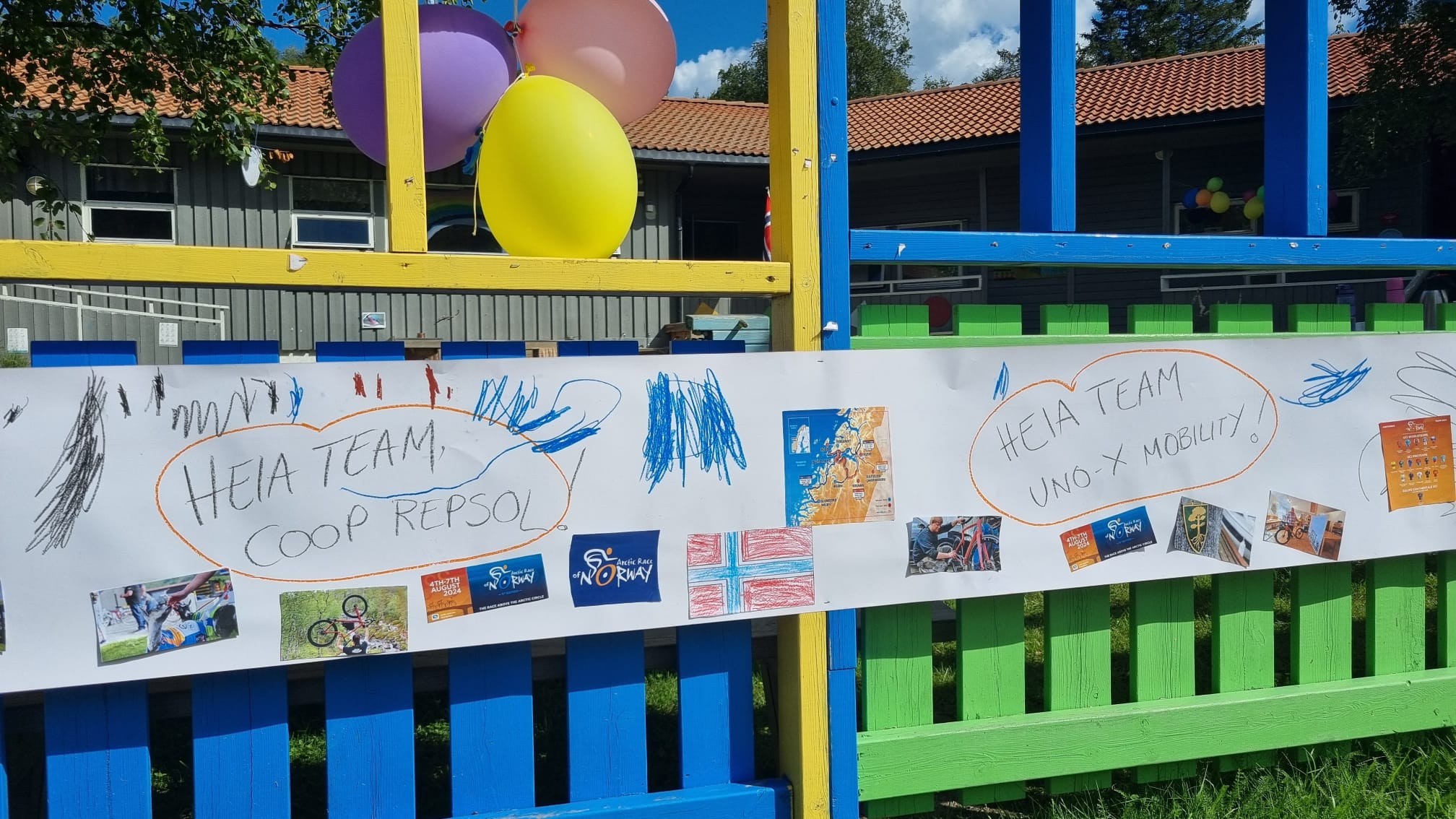 Las paredes de los colegios de Beiarn, volcadas con la Artic Race (Borja Cuadrado).