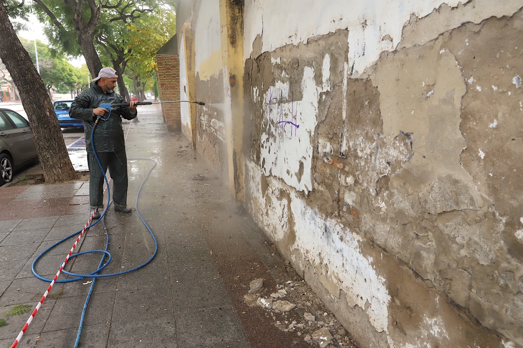 Arreglos en el muro del Pedro Garrido