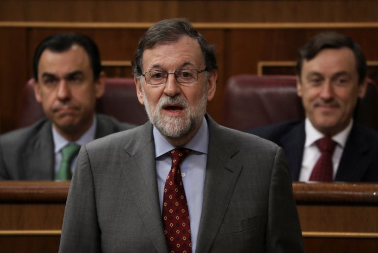 Mariano Rajoy durante una sesión de control en el Parlamento