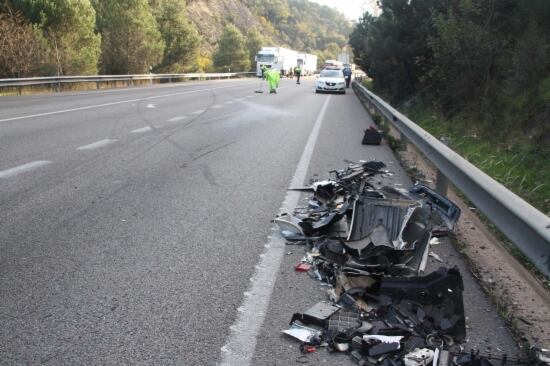 Un accident a la Nacional II al seu pas per Girona