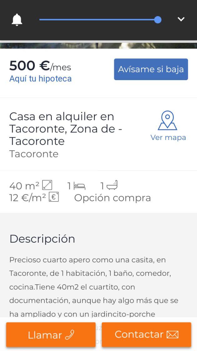 Se alquila cuatro de aperos de cuarenta metros cuadrados por 500 euros al mes