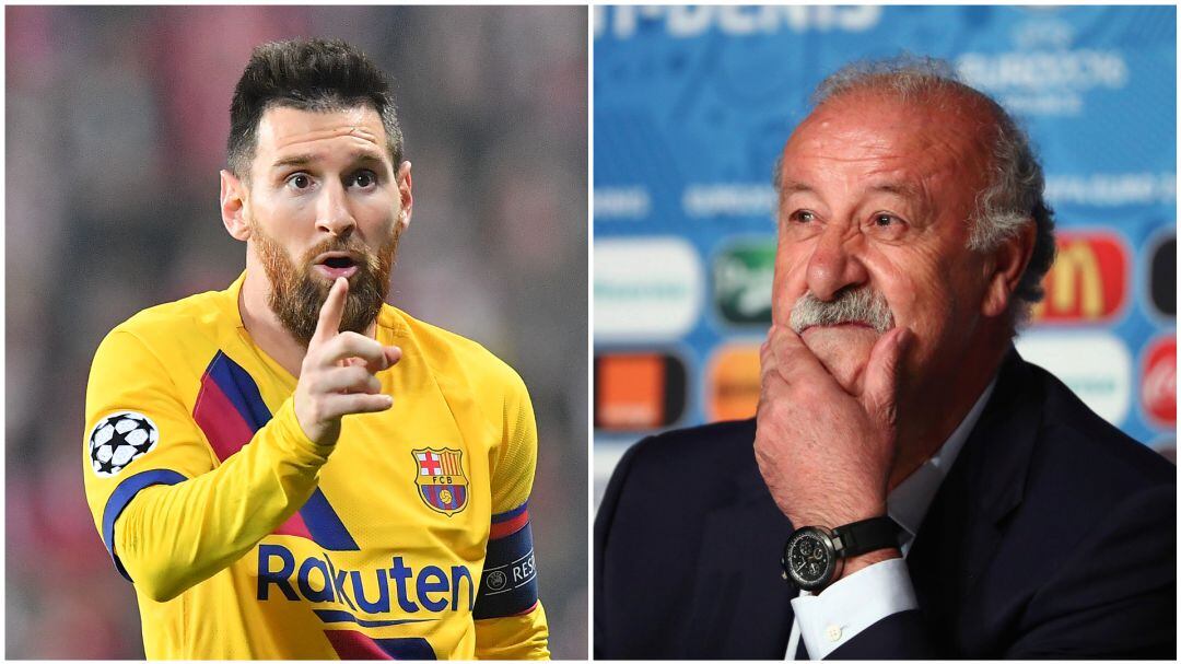 Lionel Messi y Vicente del Bosque 