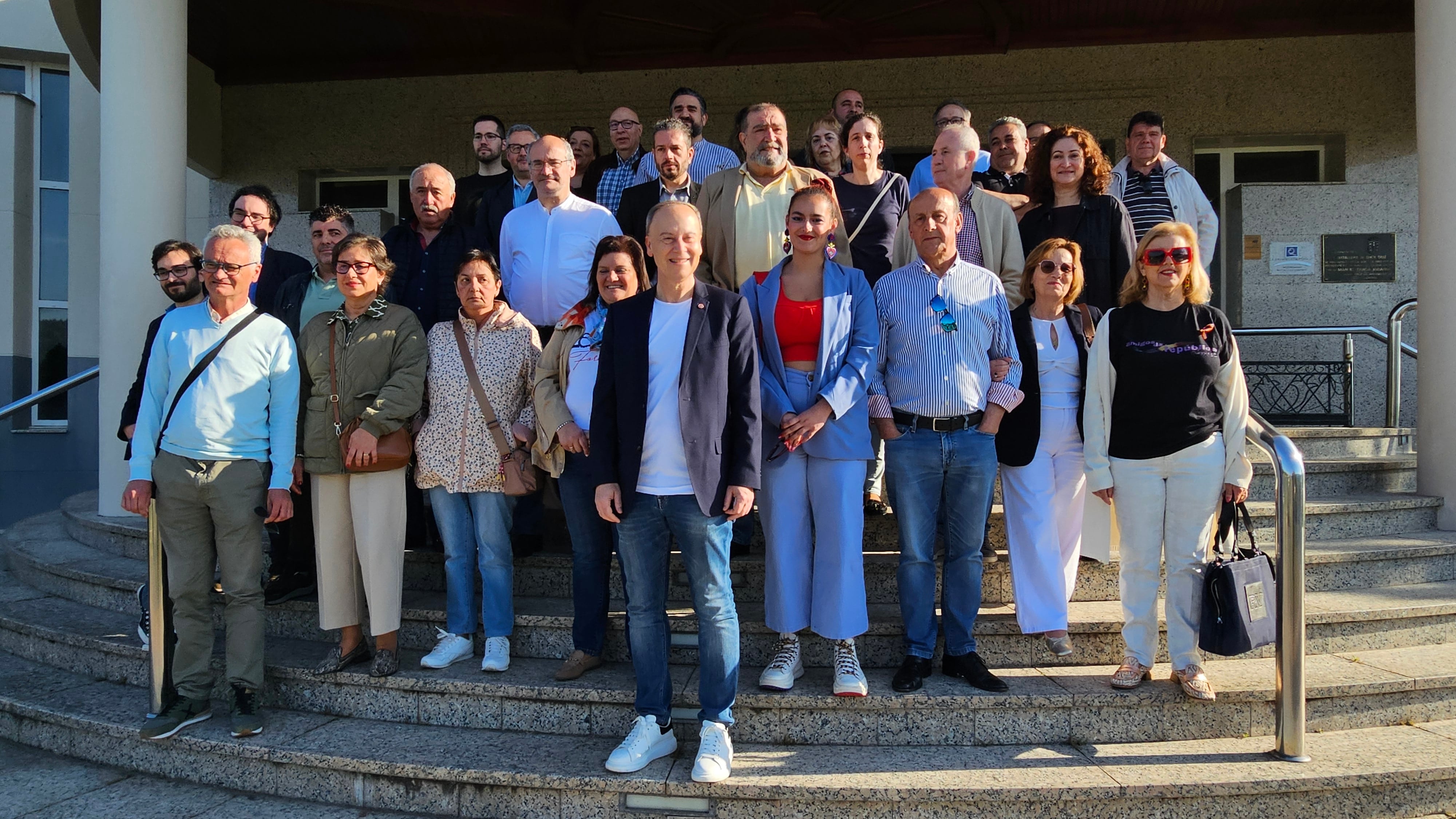 Imagen del Comité Provincial del PSOE esta mañana en Santa Cruz de Arrabald