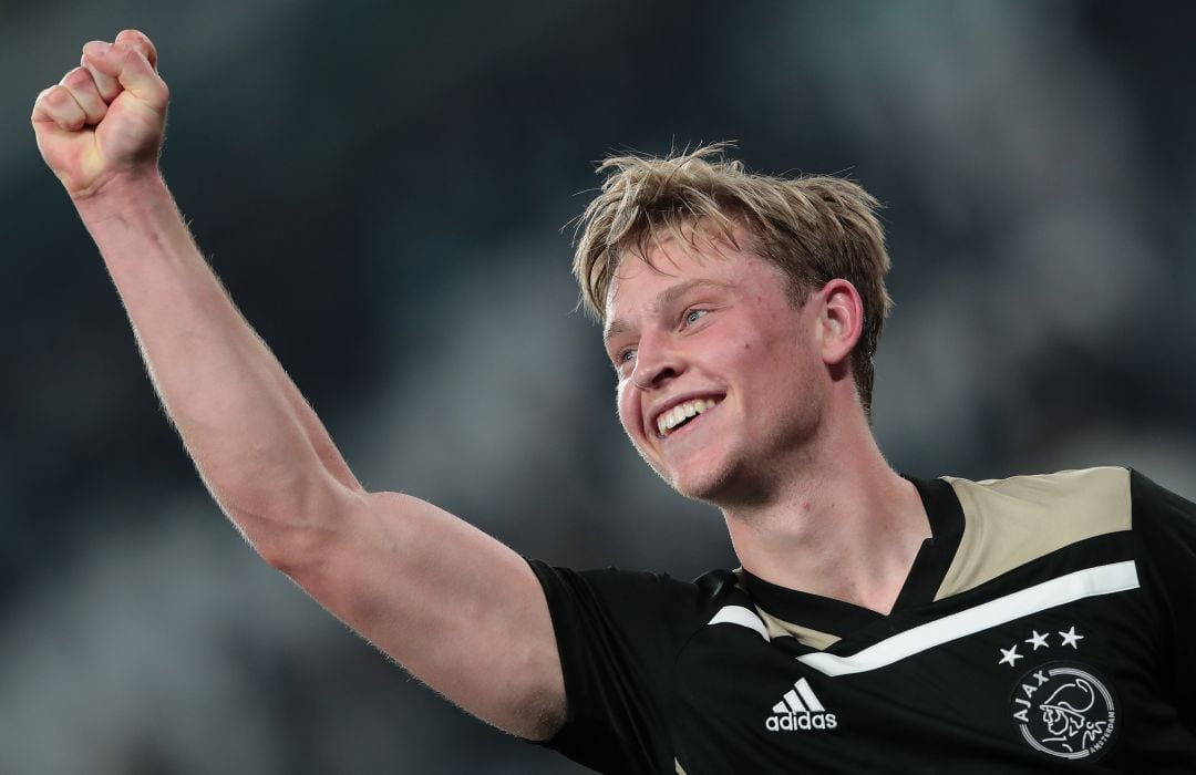 Frenkie De Jong celebra el pase del Ájax a las semifinales de la Champions