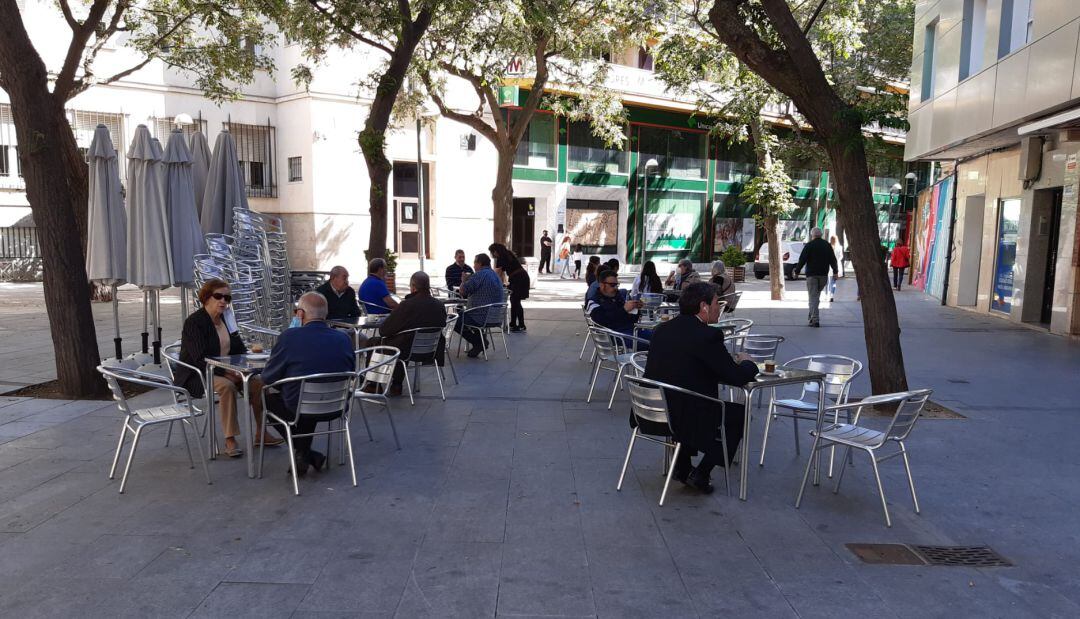 Terraza en la Plaza Cervantes de Ciudad Real