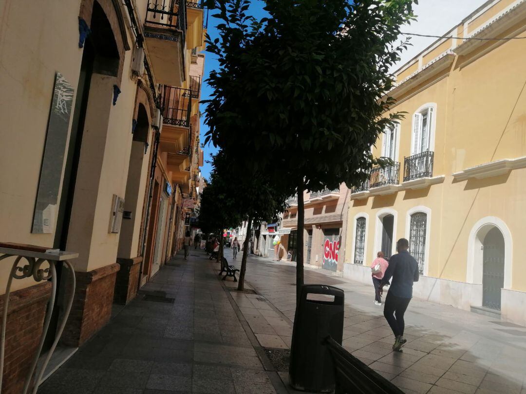 Calle Berdigón en el centro de Huelva