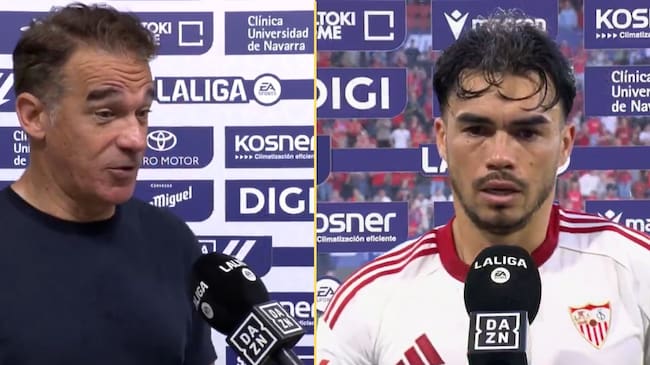Las declaraciones de Luis García Plaza y Gabriel Suazo tras la derrota del Sevilla en El Sadar