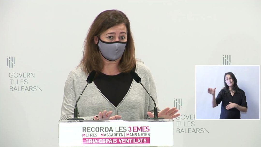 Un momento durante la comparecencia de la presidenta Armengol