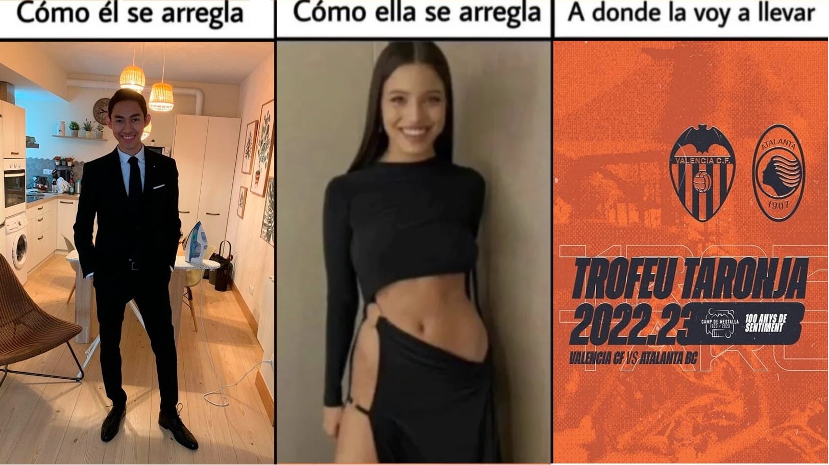 Montaje que el Valencia CF ha compartido en sus redes sociales para promocionar el &#039;Trofeu Taronja&#039;