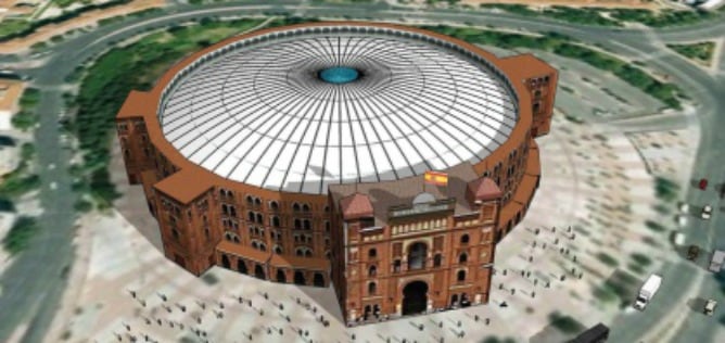 Recreación de la cubierta diseñada para Las Ventas