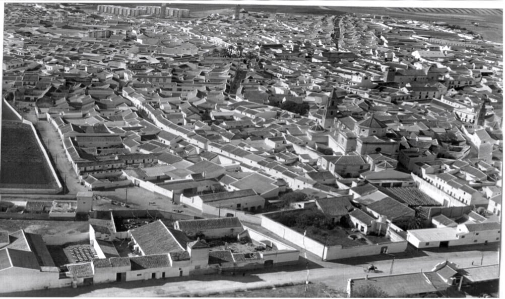 Vista aérea de la villa de El Arahal. Fotografía del Archivo de A. Pereira