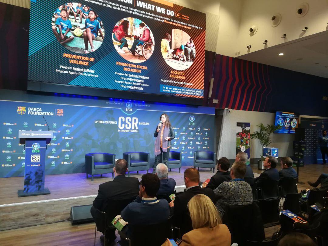 Moment de la presentació de l'estudi realitzat per la Fundació del Barça