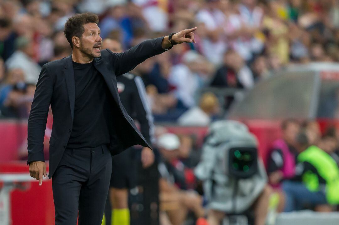 Simeone en la pretemporada con el Atlético de Madrid