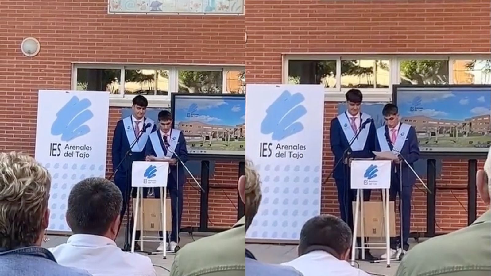 Imagen de uno de los fotogramas del vídeo viral, en el que un joven del IES Arenales del Tajo de Cebolla (Toledo) realiza un discurso lleno de humor