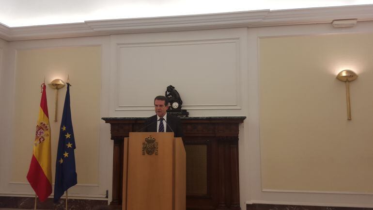 El presidente de la FEMP, Abel Caballero, durante la rueda de prensa.