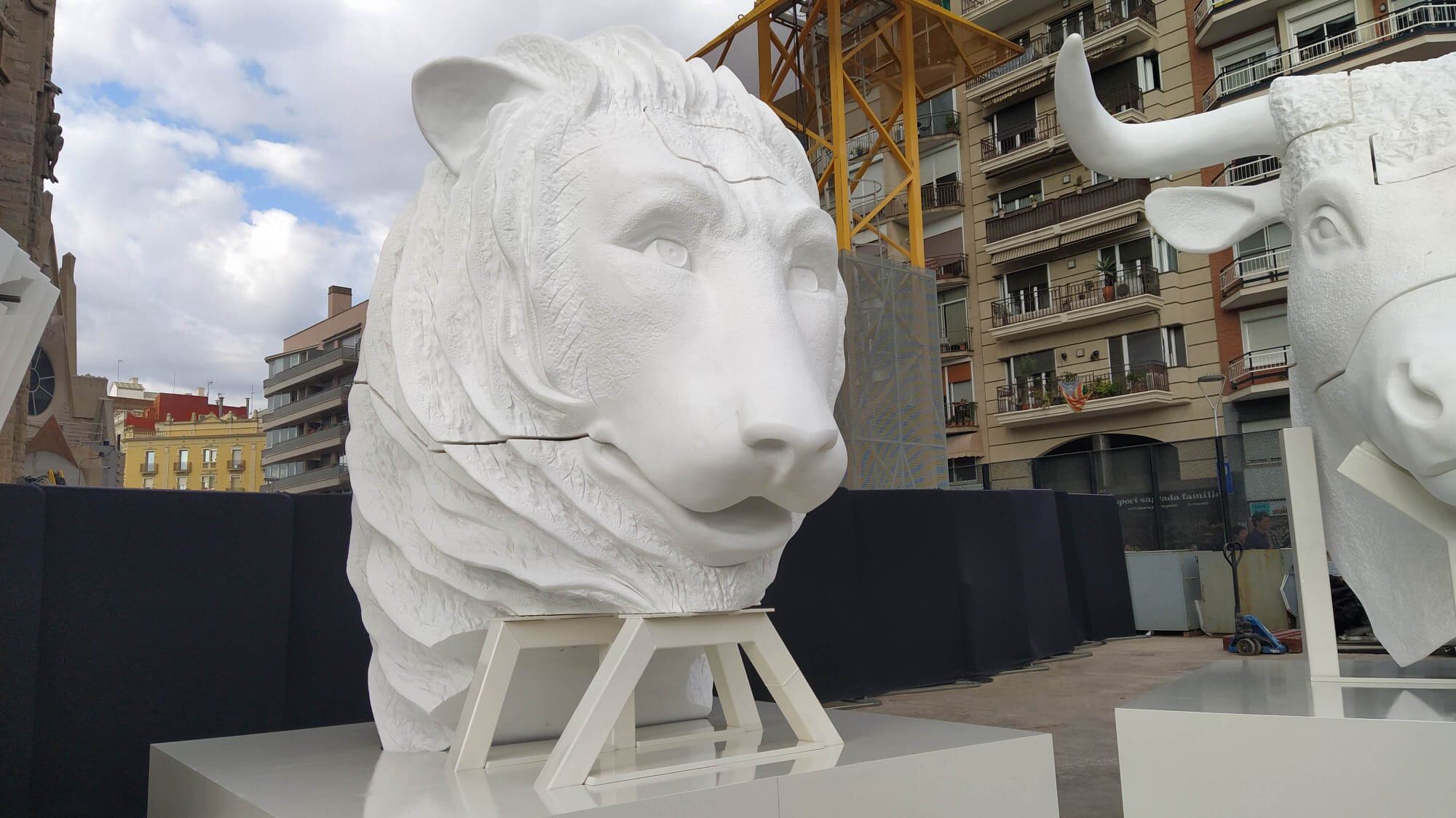 Escultura d'un lleó que representa a l'apòstol Sant Marc i que coronarà la torre dedicada a l'evangelista