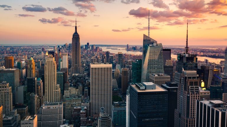 Skyline de Nueva York al atardecer