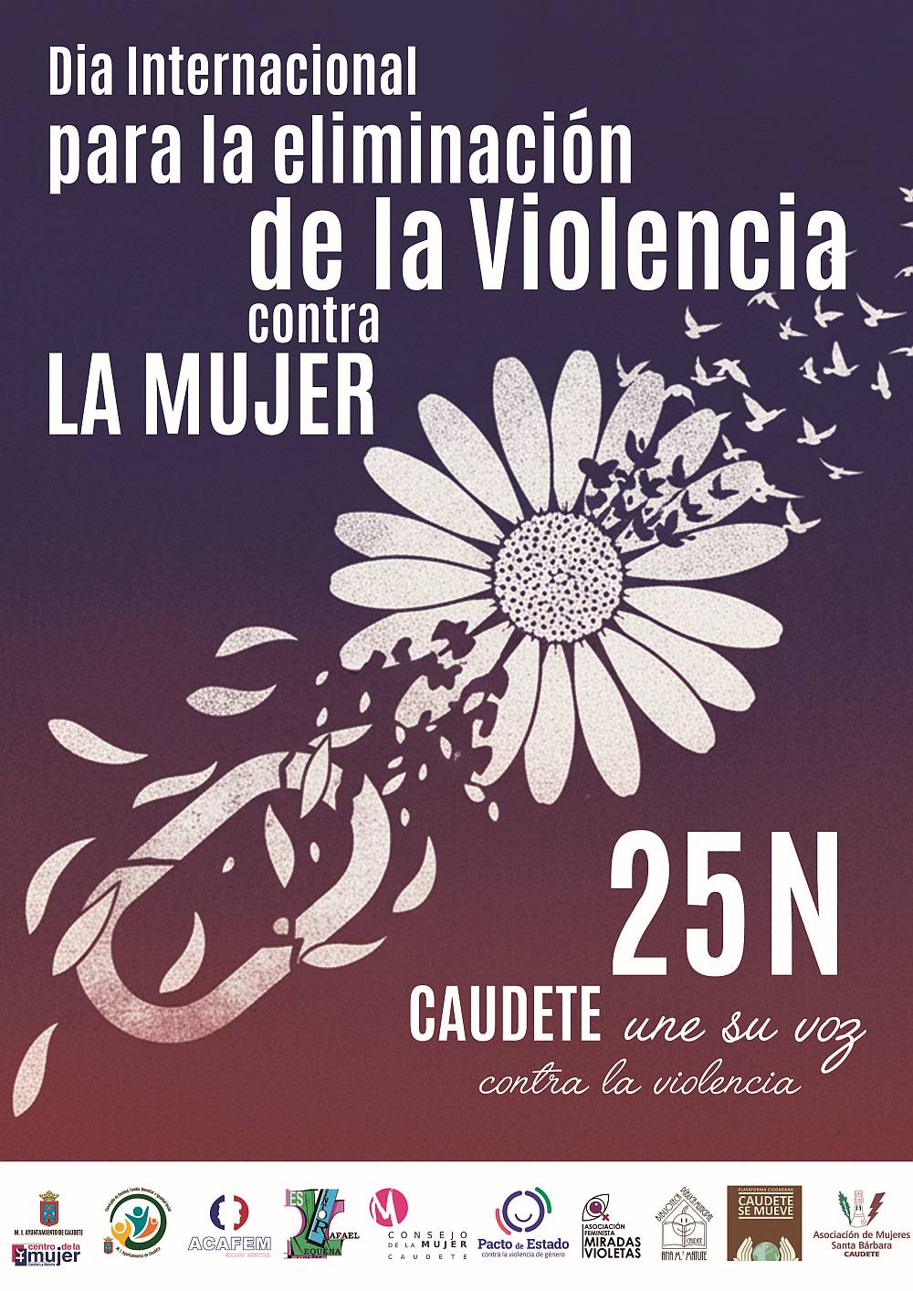 Cartel del 25 N en Caudete