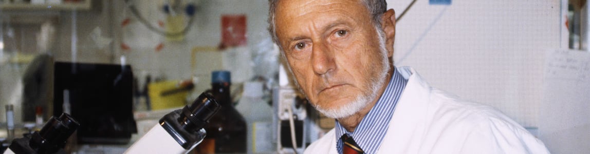 El Dr. Fernando Aiuti en su laboratorio (Foto: Università di Roma)