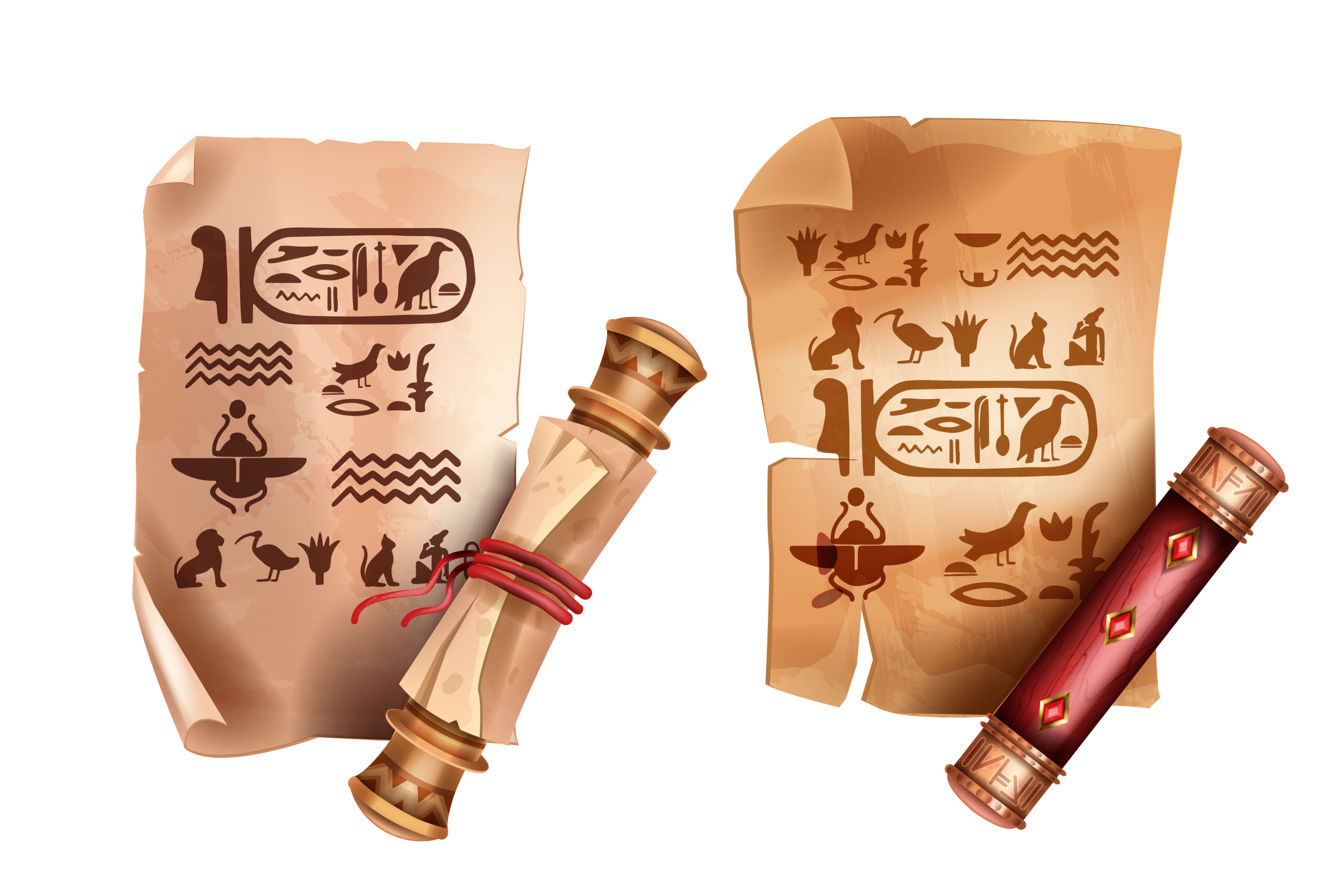 Ilustración sobre papiros egipcios