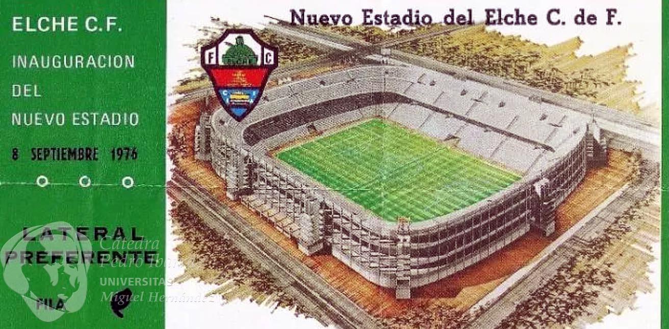 Una localidad para el partido de inauguración del estadio del Elche en 1976