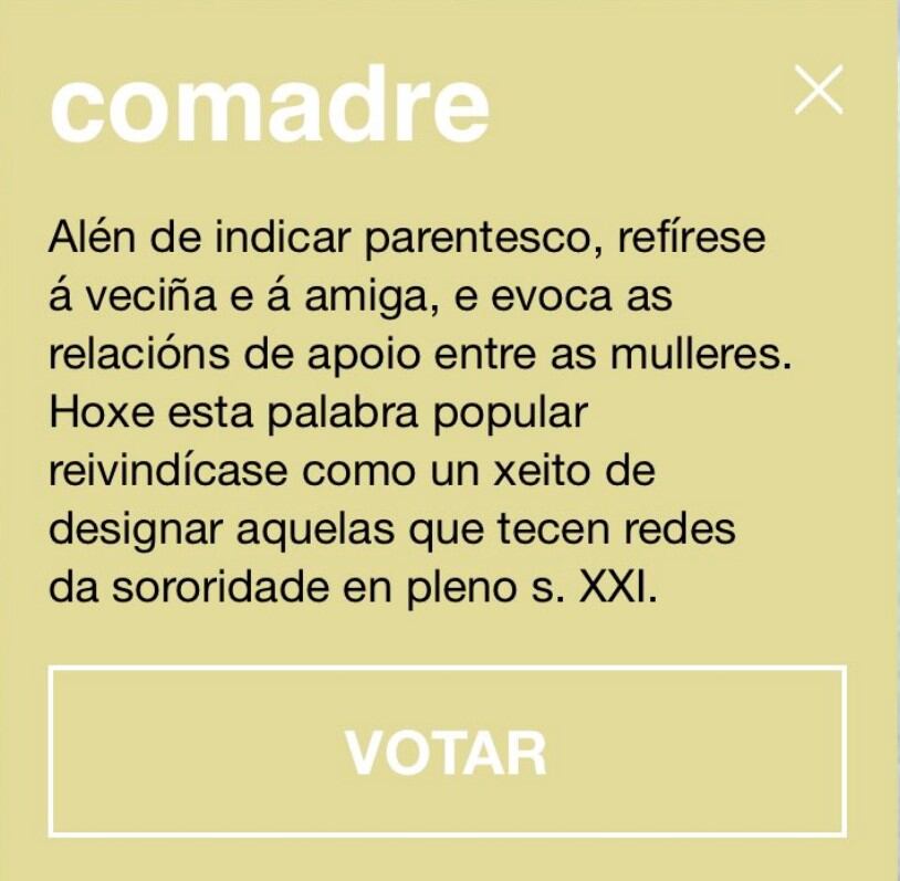 A RAG fai fincapé na acepción de comadre más feminista.