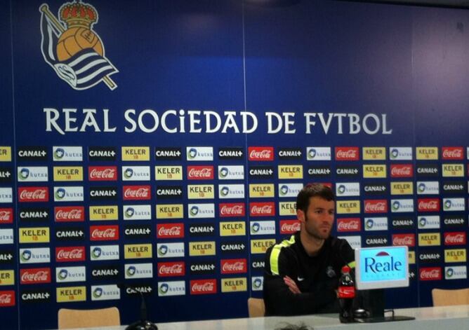 Imanol Agirretxe durante su comparecencia de este mediodía.