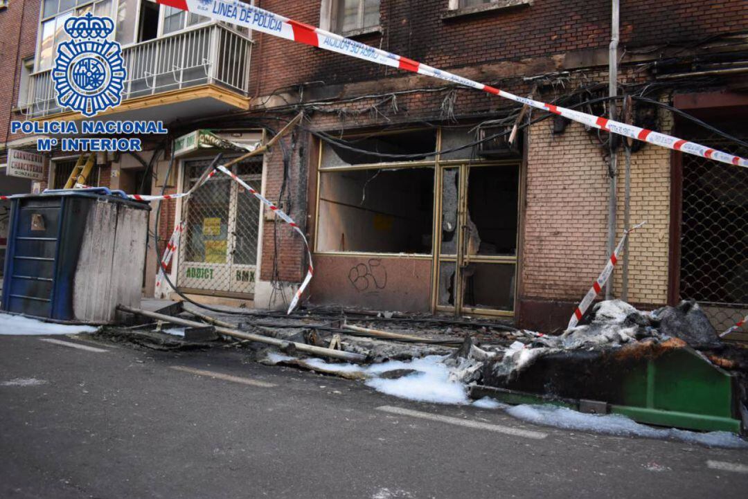 Incendio en la calle Vera Cruz de Palencia