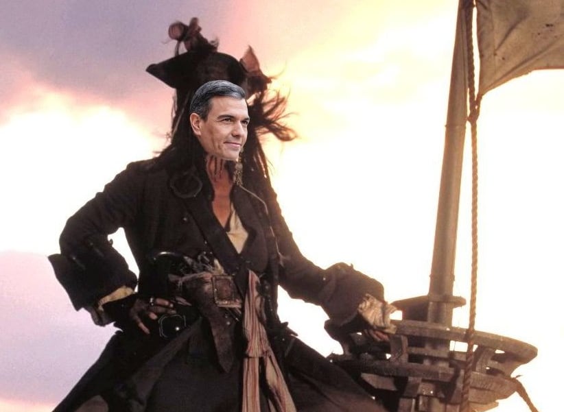 Las redes convierten a Pedro Sánchez en Jack Sparrow.