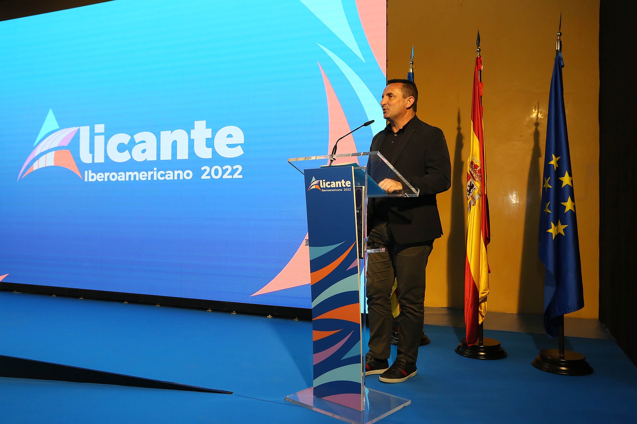 Bernabé Cano durante la presentación del Iberoamericano de Atletismo