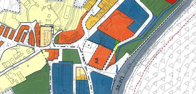 Detalle del plano del municipio donde se encuentra el almacén