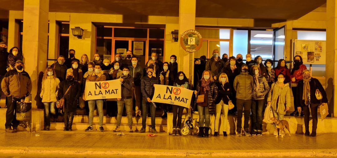 Imagen de la concentración que tuvo lugar el viernes 3 de diciembre en Borriol