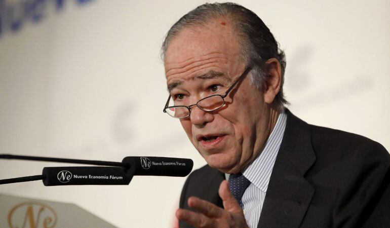 El presidente del Patronato del Teatro Real, Gregorio Marañón, durante la conferencia que ha pronunciado en el Foro de la Nueva Comunicación.