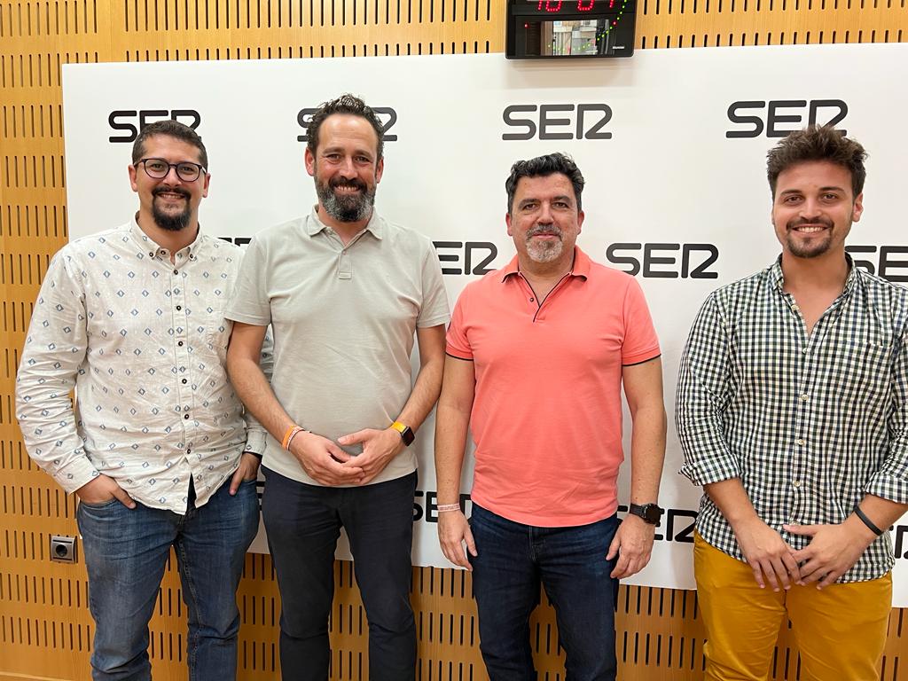 Jose Antonio Sánchez, Jorge Fenor, Txema Almela y Rubén González en la tertulia futbolera de SER Deportivos Región de Murcia