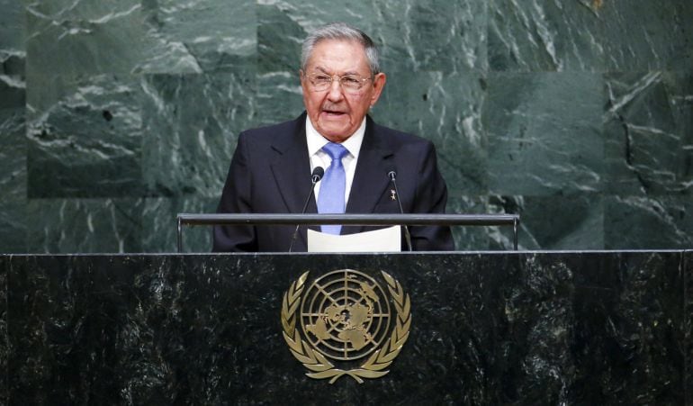 El presidente cubano Raul Castro durante su discurso ante la Asamblea General de la ONU 