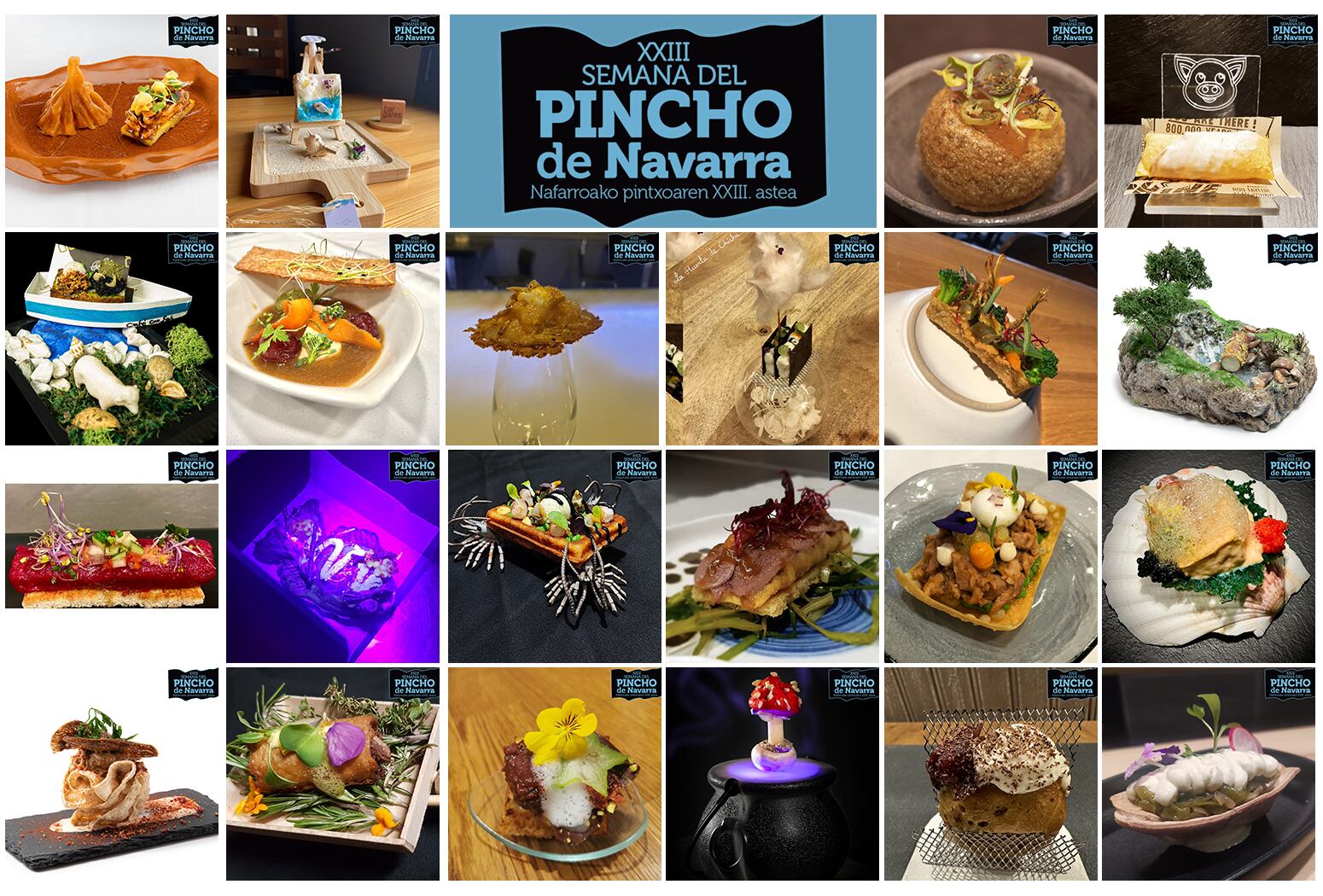 Los 22 semifinalistas de la XXIII Semana del Pincho de Navarra