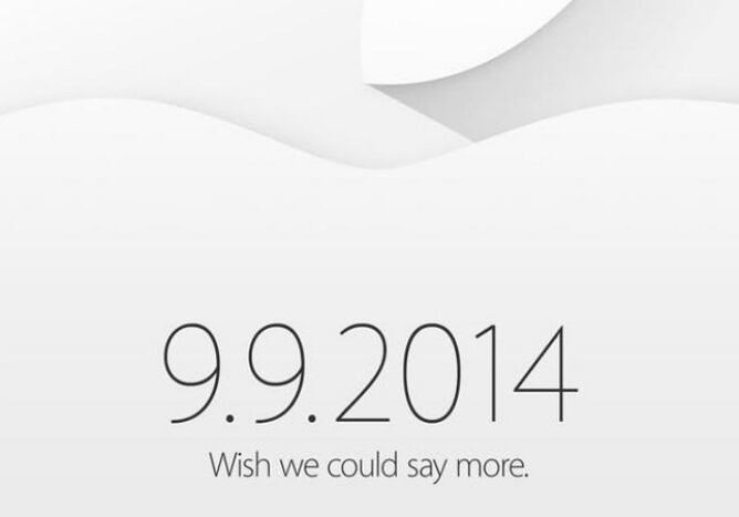 Notificación de Apple para su evento del 9 de septiembre de 2014.