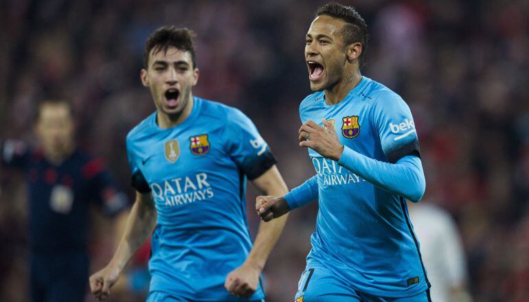 Neymar, junto a Munir, en el partido de Copa ante el Athletic.