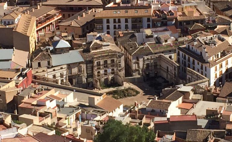 Parcela del casco histórico de Lorca donde se levantará el Palacio de Justicia