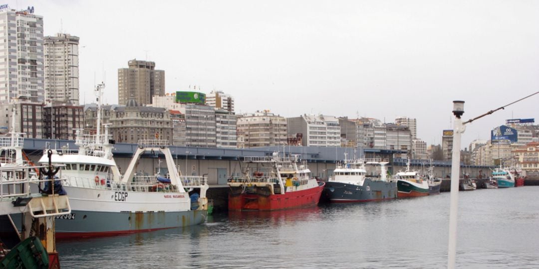 Barcos de Pesca en uno de los muelles del puerto de A Coruña