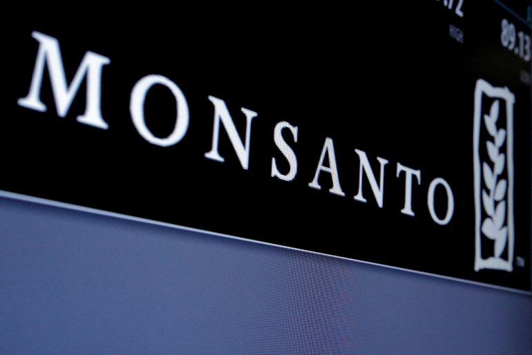 El logotipo de Monsanto en la bolsa de Nueva York