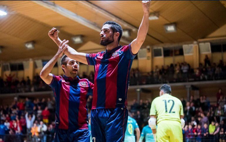 Celebración del gol del Levante FS