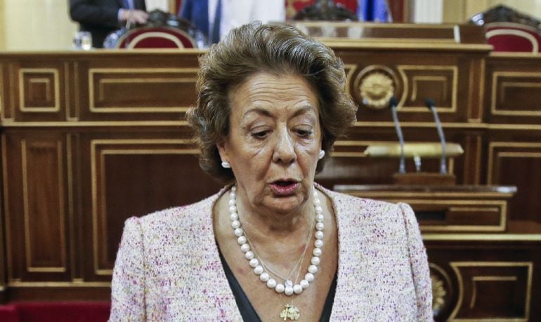 La senadora del PP Rita Barberá, al inicio de la sesión constitutiva del Senado de la XII Legislatura.